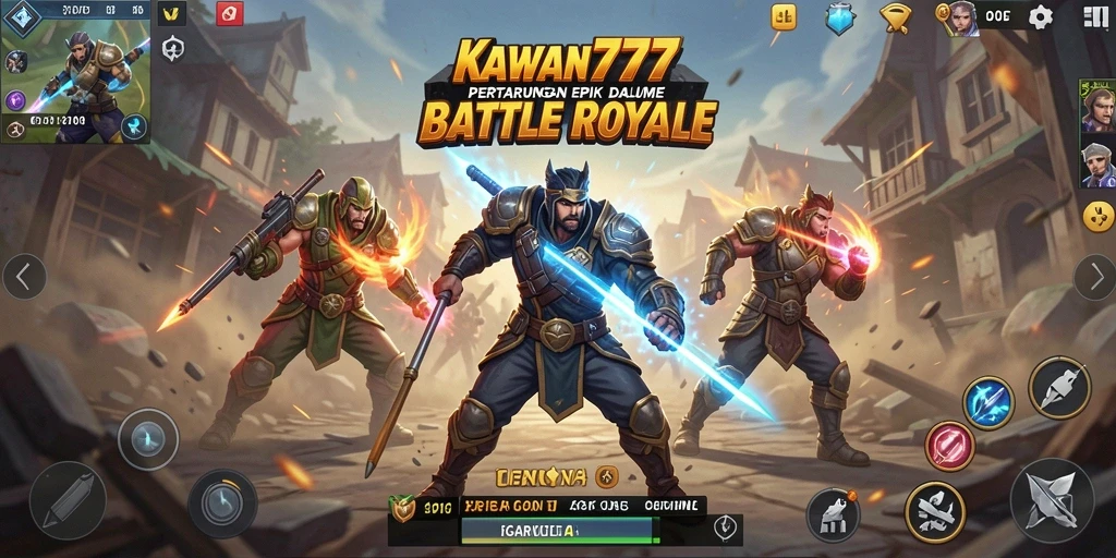 Gameplay menegangkan dalam KAWAN777 dengan aksi Battle Royale.