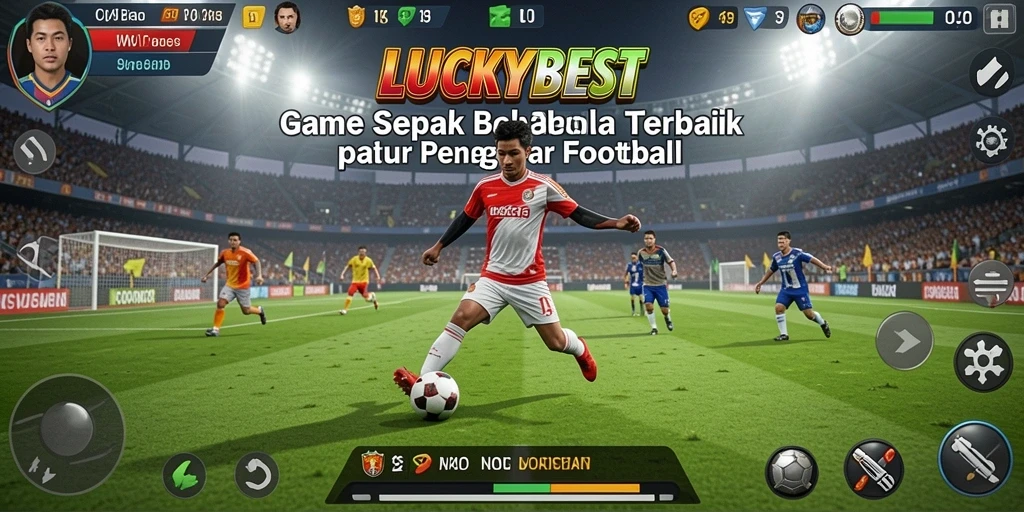 Tampilan gameplay LUCKYBEST menampilkan pertandingan sepak bola yang dinamis.