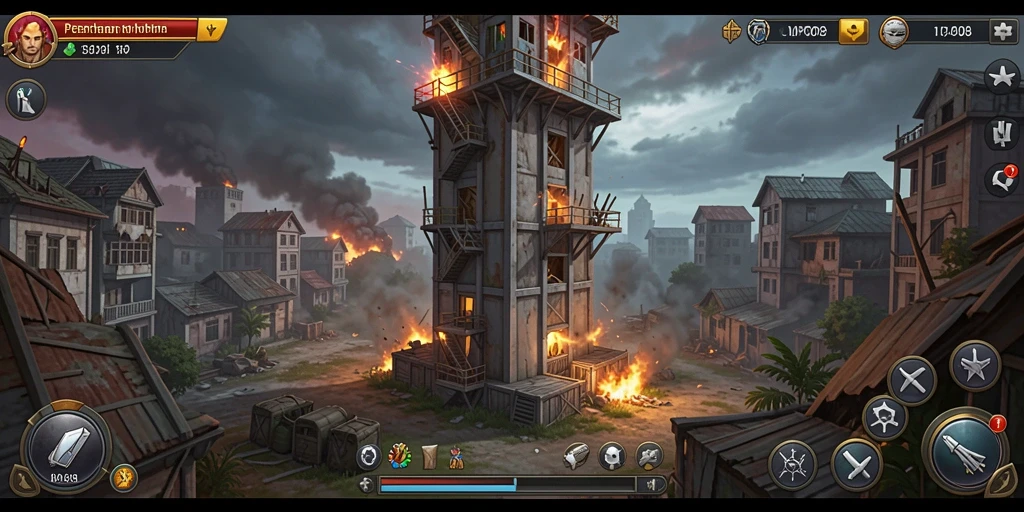 Tampilan gameplay MPO08 dengan aksi menara pertahanan yang mendebarkan.