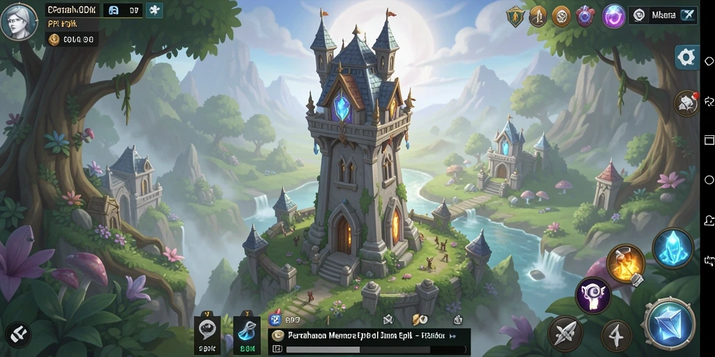 Screenshot gameplay PP7 menunjukkan aksi menegangkan di Tower Defense.