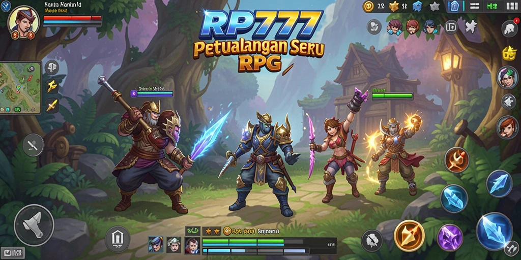 Screenshot utama RP777 menampilkan aksi seru dalam game RPG.