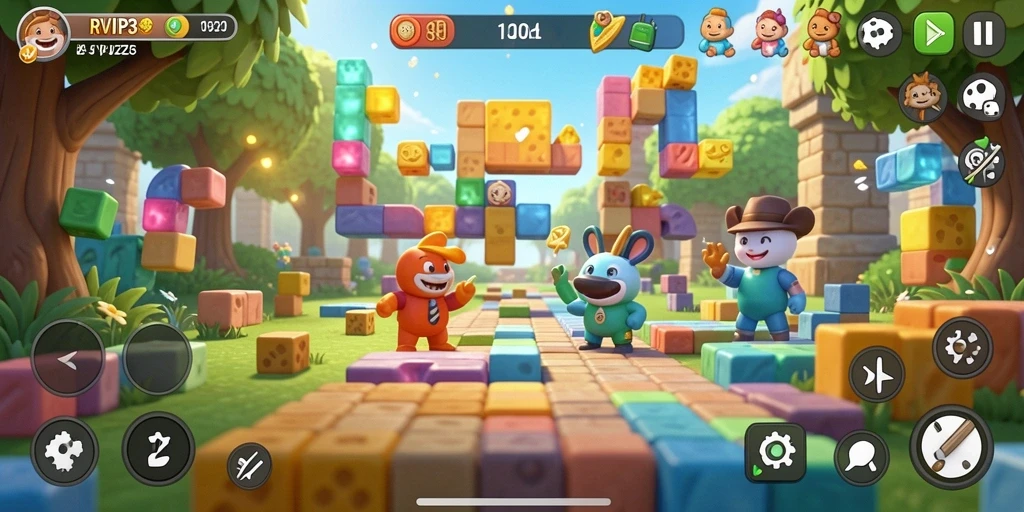 Tampilan gameplay RVIP3 yang menantang dengan berbagai puzzle menarik.