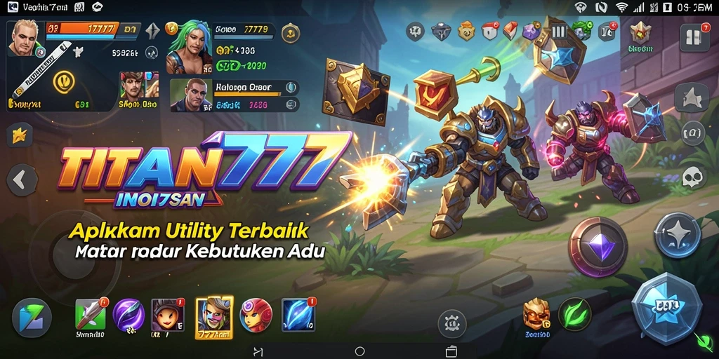 Tampilan utama TITAN777 dengan berbagai fitur Utility yang mudah diakses.