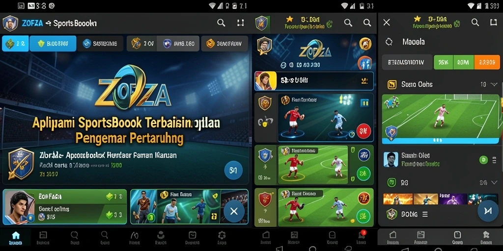 Gameplay menarik pada aplikasi ZOFAZA dengan fitur Sportsbook.